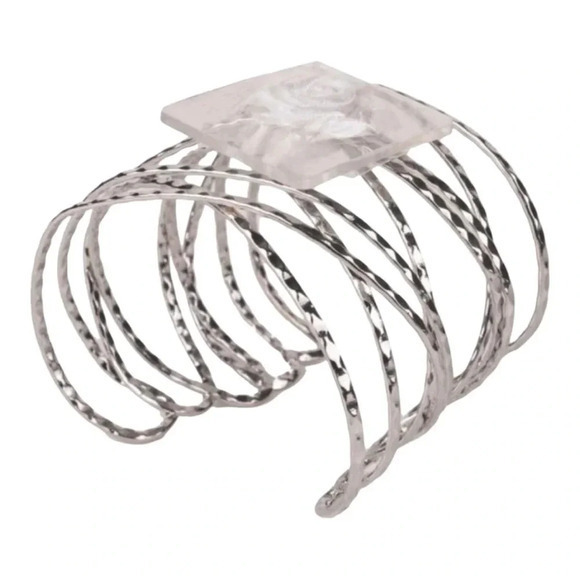 Fitz Design Silver Floral Corsage Bracelet Floral Cuff Craft Accessory‎ NWT - Picture 1 of 8